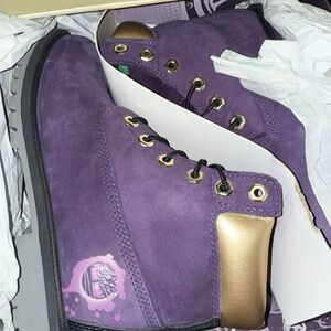 Timberland Purple and Gold Women's Combat Boots